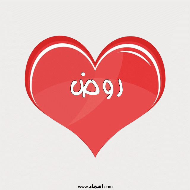 إسم روض مكتوب على قلب احمر ينبض