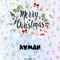 إسم Ayman مكتوب على صور ميري كريسماس