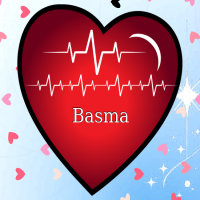 إسم Basma مكتوب على صور نبضات القلب