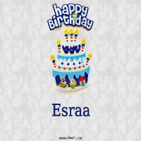 إسم Esraa مكتوب على صور عيد كيك ميلاد