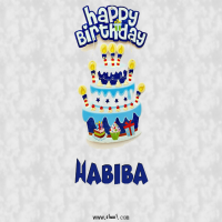 إسم Habiba مكتوب على صور عيد كيك ميلاد