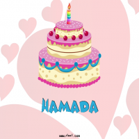 إسم Hamada مكتوب على صور تورتة عيد ميلاد