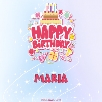 إسم Maria مكتوب على صور عيد ميلاد بالإنجليزي