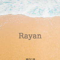 إسم Rayan مكتوب على صور الرمل