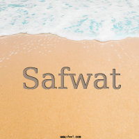 إسم Safwat مكتوب على صور الرمل