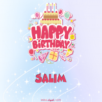 إسم Salim مكتوب على صور عيد ميلاد بالإنجليزي