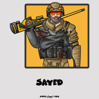 إسم Sayed مكتوب على صور لوجو ببجي