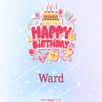 إسم Ward مكتوب على صور عيد ميلاد بالإنجليزي