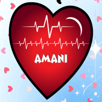 إسم amani مكتوب على صور نبضات القلب