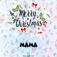 إسم mama مكتوب على صور ميري كريسماس