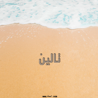 إسم تالين مكتوب على صور الرمل