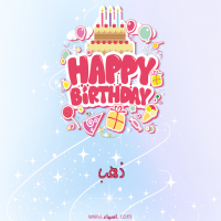 إسم ذهب مكتوب على صور عيد ميلاد بالإنجليزي