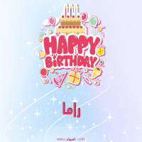 إسم راما مكتوب على صور عيد ميلاد بالإنجليزي