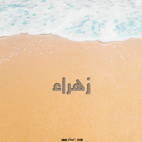 إسم زهراء مكتوب على صور الرمل