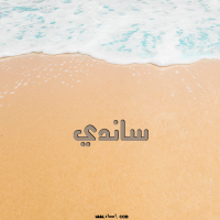 إسم ساندي مكتوب على صور الرمل