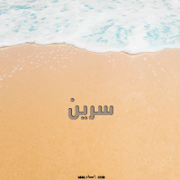 إسم سرين مكتوب على صور الرمل