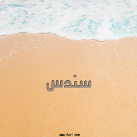 إسم سندس مكتوب على صور الرمل