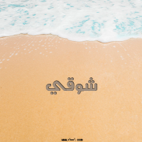 إسم شوقي مكتوب على صور الرمل