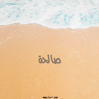 إسم صالحة مكتوب على صور الرمل