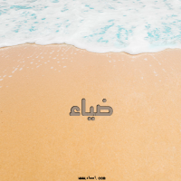 إسم ضياء مكتوب على صور الرمل