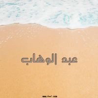 إسم عبد الوهاب مكتوب على صور الرمل