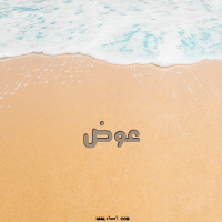 إسم عوض مكتوب على صور الرمل