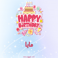إسم مايا مكتوب على صور عيد ميلاد بالإنجليزي