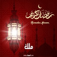 إسم ملك مكتوب على صور تهنئة فانوس رمضان 2020