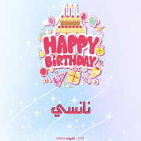 إسم نانسي مكتوب على صور عيد ميلاد بالإنجليزي
