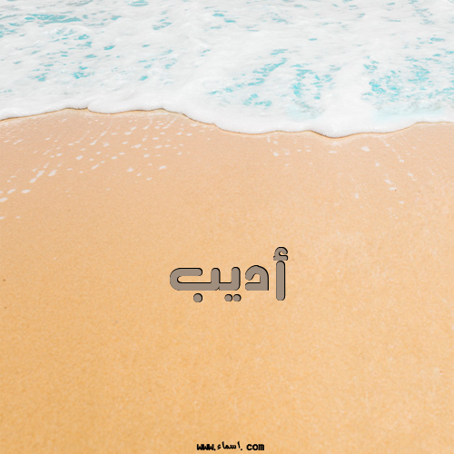 إسم أديب مكتوب على الرمل