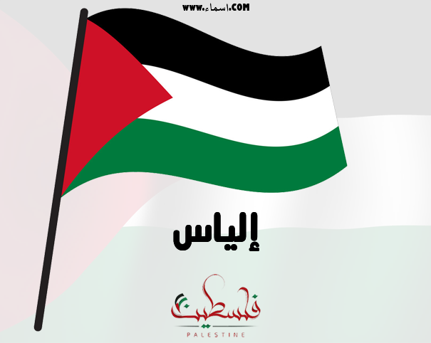 إسم إلياس مكتوب على علم فلسطين