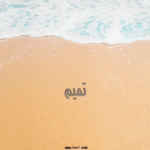 إسم تميم مكتوب على الرمل