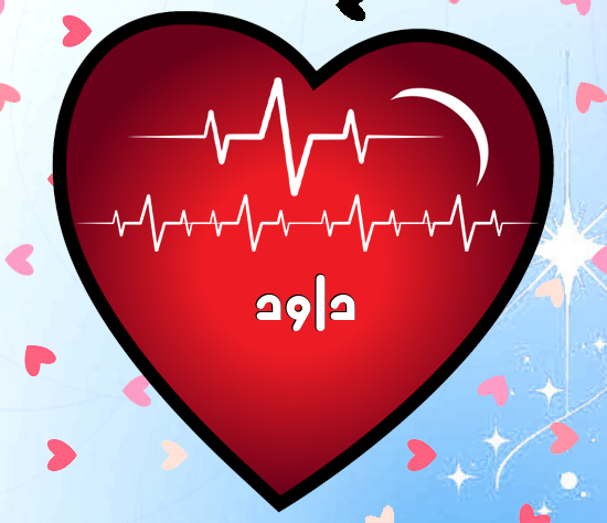 إسم داود مكتوب على علم فلسطين