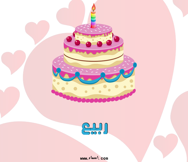 إسم ربيع مكتوب على تورتة عيد ميلاد