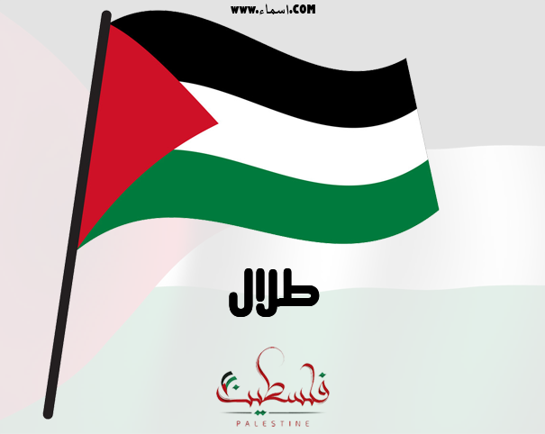 إسم طلال مكتوب على علم فلسطين