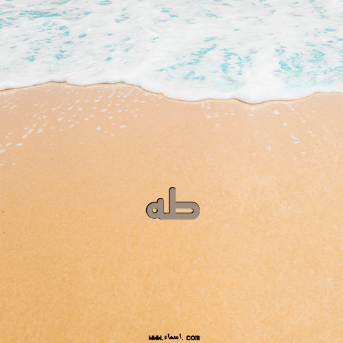 إسم طه مكتوب على الرمل