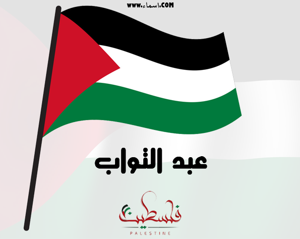 إسم عبد التواب مكتوب على علم فلسطين