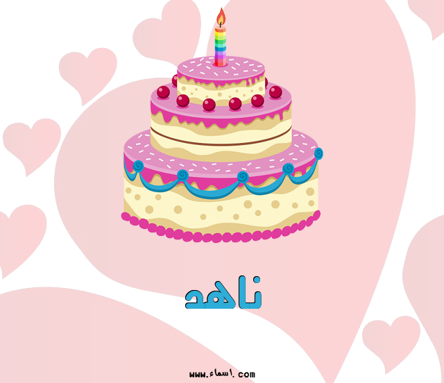 إسم ناهد مكتوب على عيد ميلاد بالإنجليزي